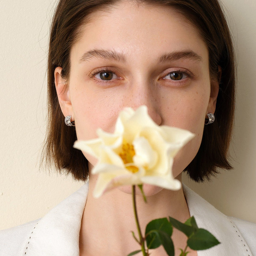 18K Gold Diamond Kaleidoscope Butterfly Stud Earrings - HELAS Jewelry