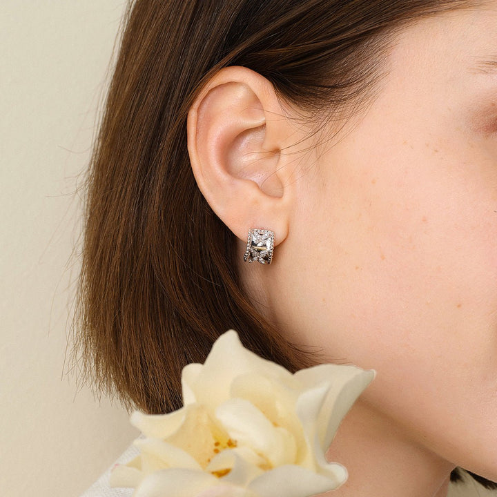 18K Gold Diamond Kaleidoscope Butterfly Stud Earrings - HELAS Jewelry