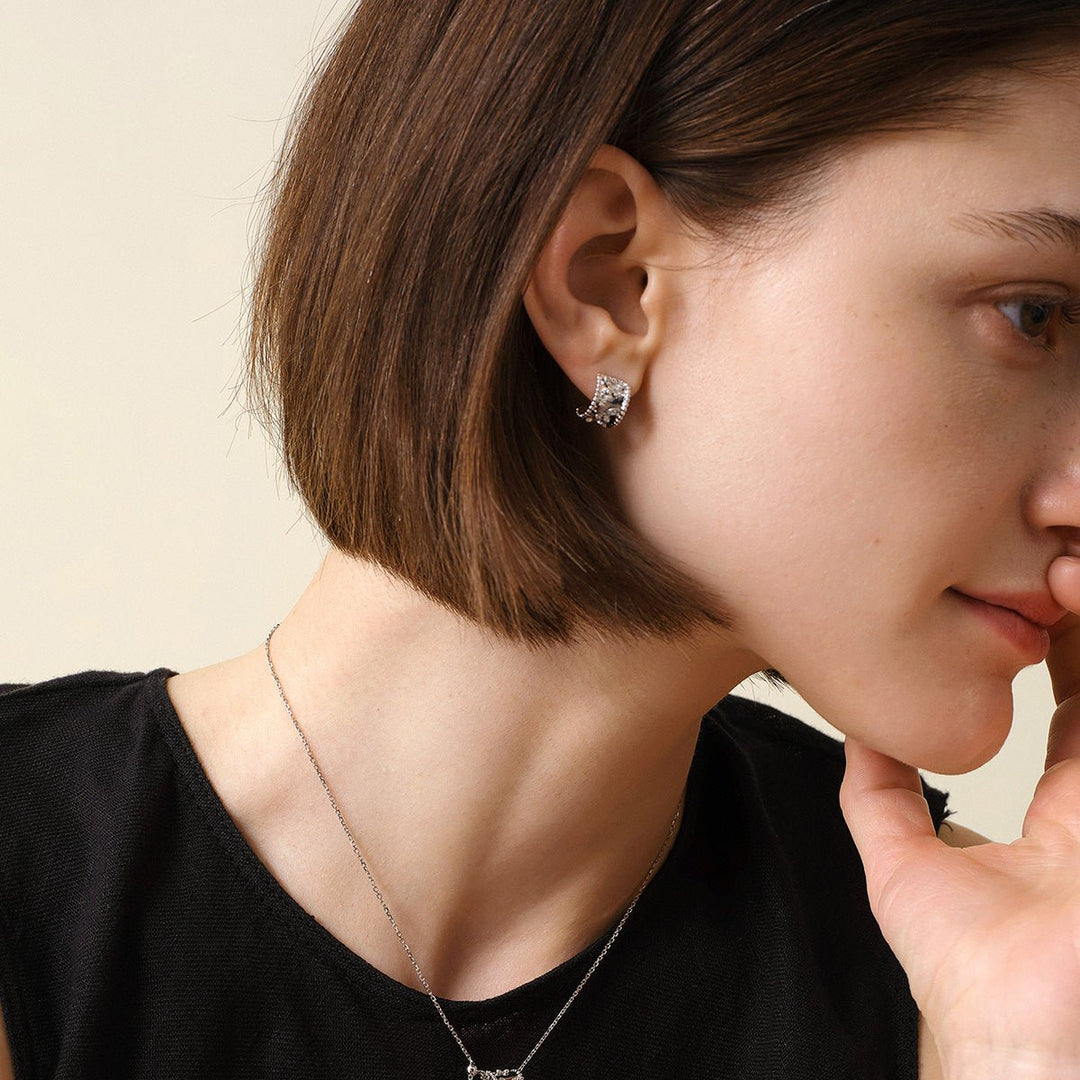 18K Gold Diamond Kaleidoscope Butterfly Stud Earrings - HELAS Jewelry