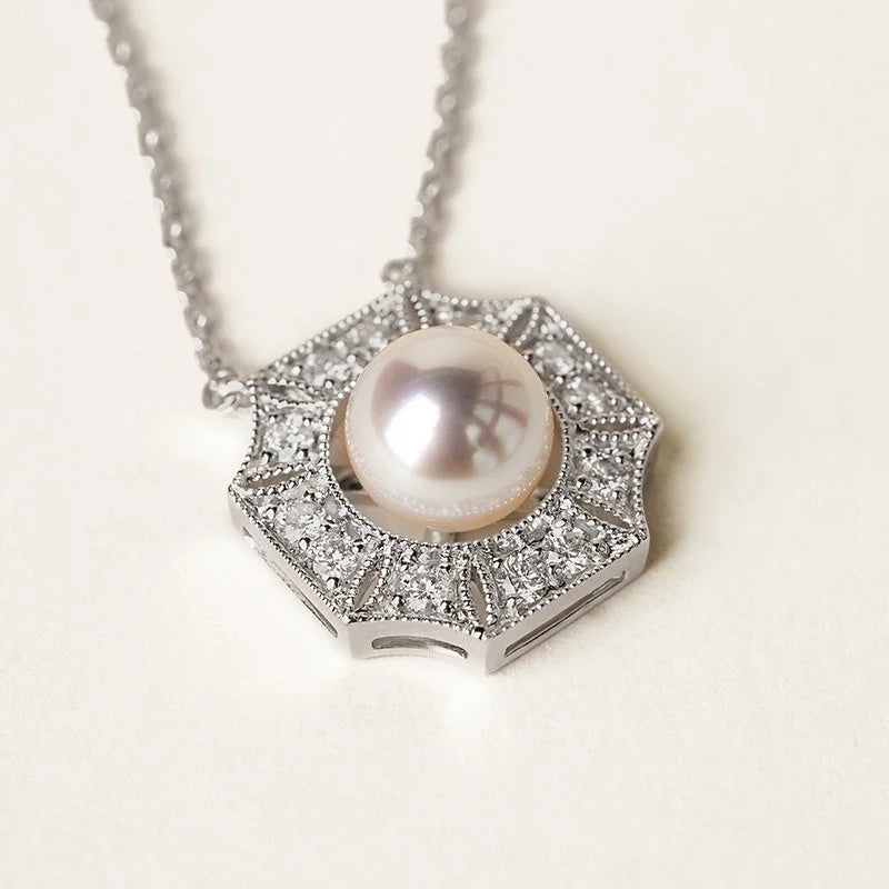 1920s' COLLECTION Akoya Pearl 18K White Gold Diamond Waltz Necklace 1920s' COLLECTION Akoya Pearl 18K White Gold Diamond Waltz Necklace 1920s' COLLECTION