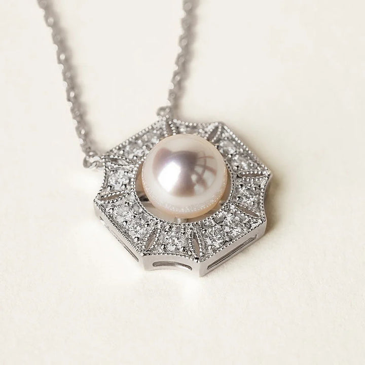 1920s' COLLECTION Akoya Pearl 18K White Gold Diamond Waltz Necklace 1920s' COLLECTION Akoya Pearl 18K White Gold Diamond Waltz Necklace 1920s' COLLECTION