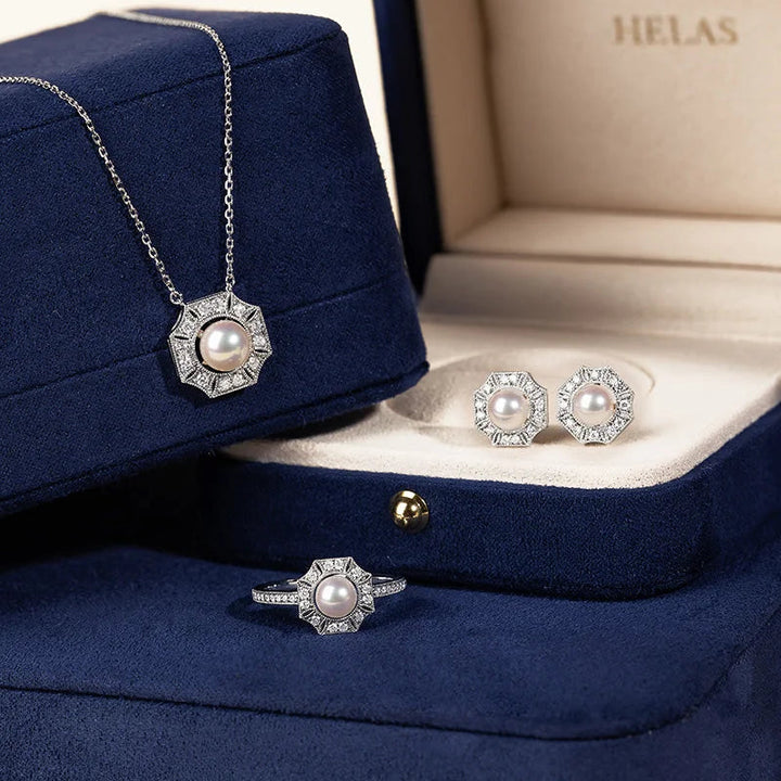 1920s' COLLECTION Akoya Pearl 18K White Gold Diamond Waltz Necklace 1920s' COLLECTION Akoya Pearl 18K White Gold Diamond Waltz Necklace 1920s' COLLECTION