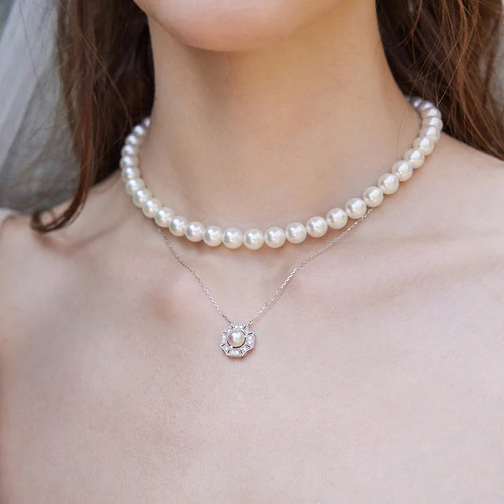 1920s' COLLECTION Akoya Pearl 18K White Gold Diamond Waltz Necklace 1920s' COLLECTION Akoya Pearl 18K White Gold Diamond Waltz Necklace 1920s' COLLECTION