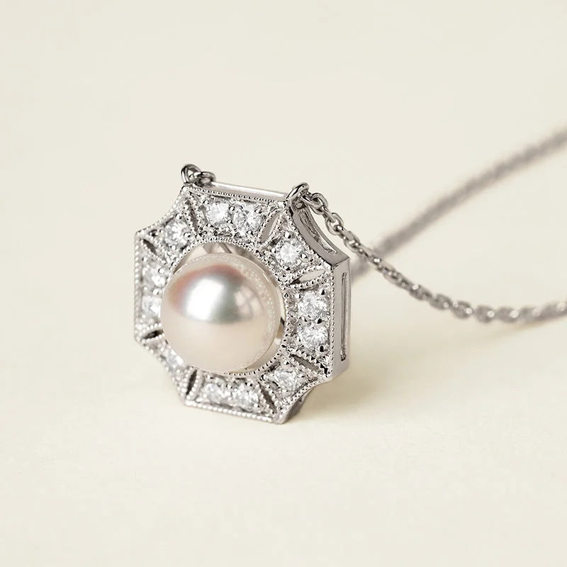 1920s' COLLECTION Akoya Pearl 18K White Gold Diamond Waltz Necklace 1920s' COLLECTION Akoya Pearl 18K White Gold Diamond Waltz Necklace 1920s' COLLECTION