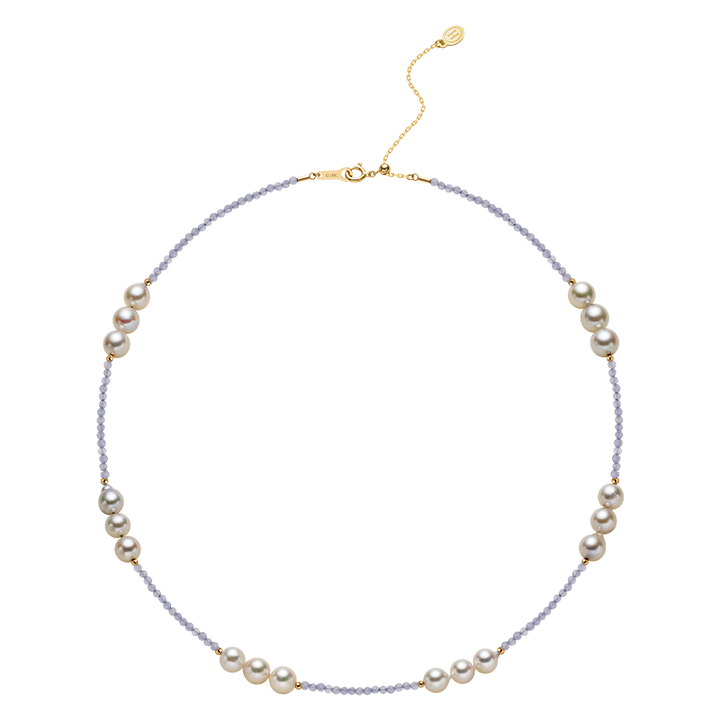Baroque Pearl 18K Gold Tanzanite Statement Necklace