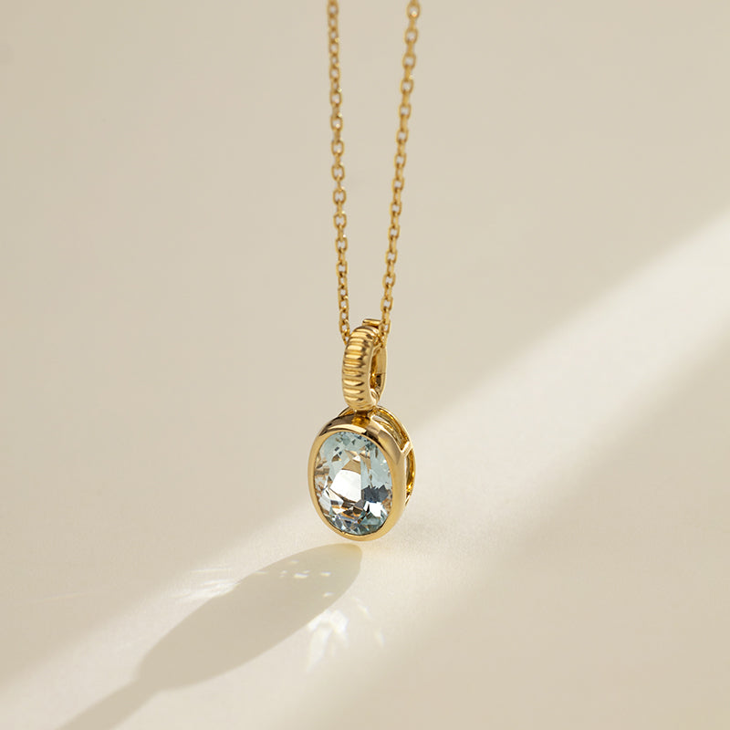 18K Gold Sapphire Diamond Circle Pendant Necklace