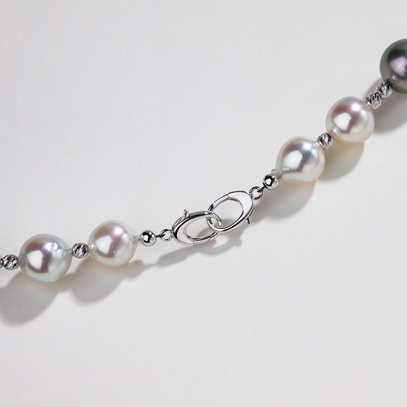 Tahitian & Akoya Pearl 18K Gold Alternating Bead Necklace