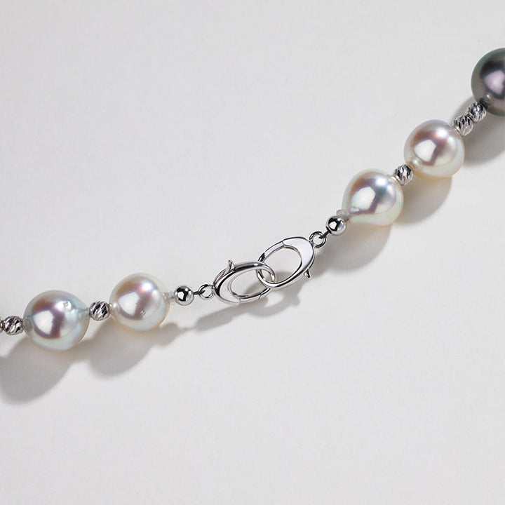 Tahitian & Akoya Pearl 18K Gold Alternating Bead Necklace