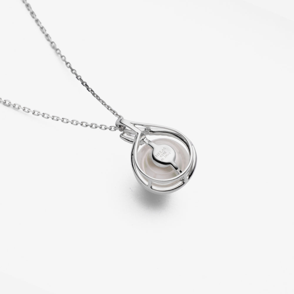 South Sea Pearl 18K Gold Diamond Conch Shell Necklace