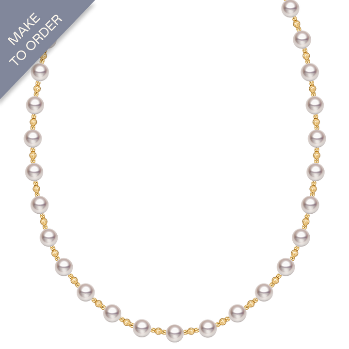 Akoya Pearl 18K Gold Floating Necklace