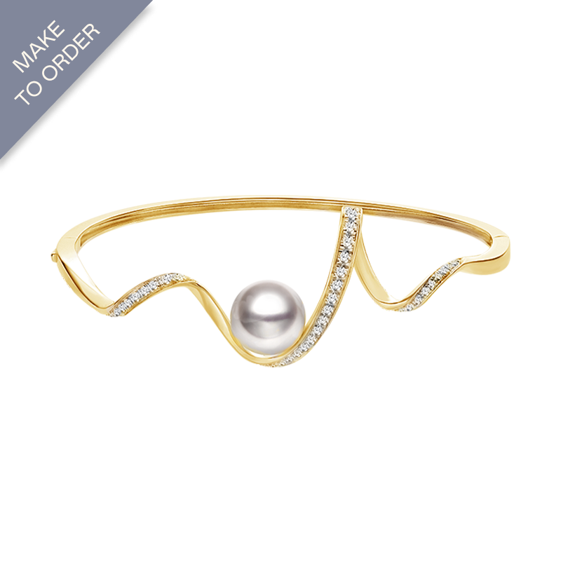 Akoya Pearl 18K Solid Gold Diamond Bracelet