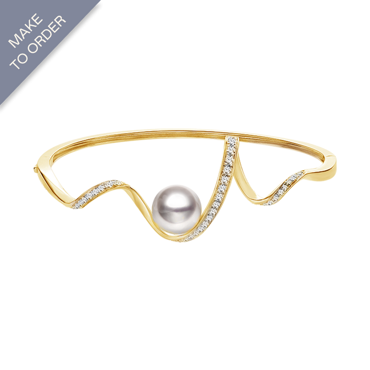 Akoya Pearl 18K Solid Gold Diamond Bracelet
