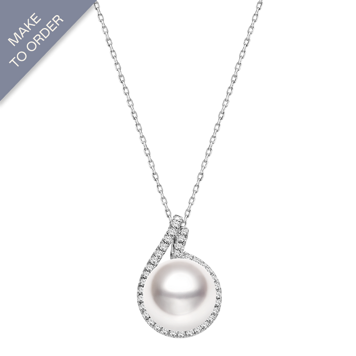 South Sea Pearl 18K Gold Diamond Conch Shell Necklace
