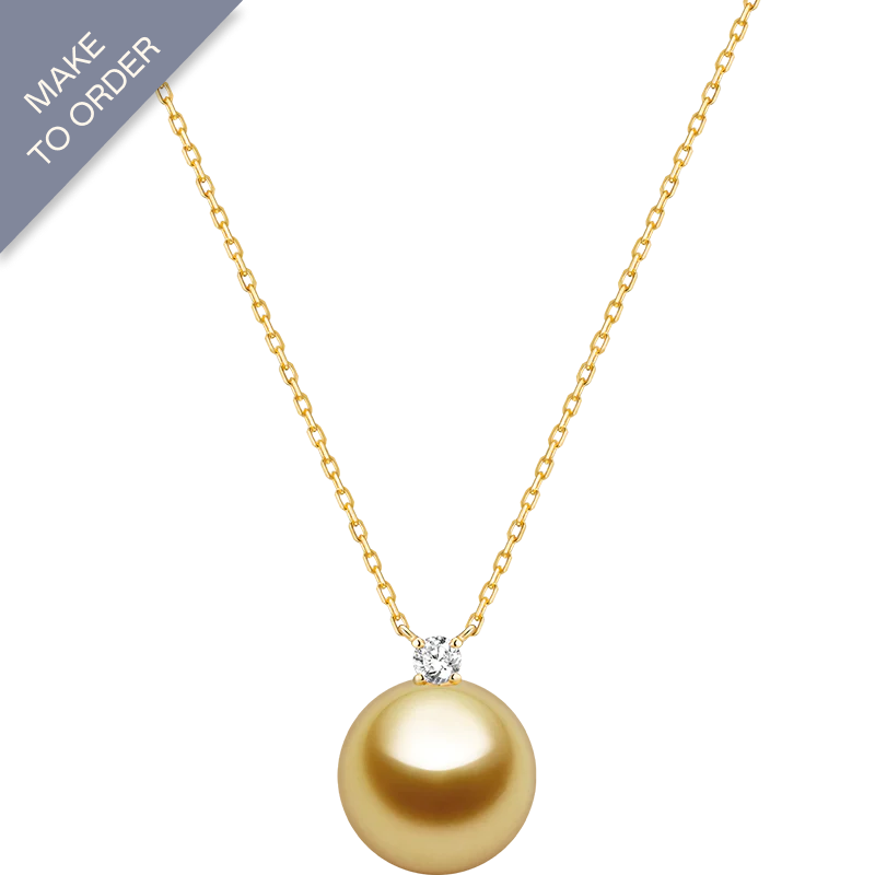 South Sea Golden Pearl 18K Gold Princess Style Design Necklace