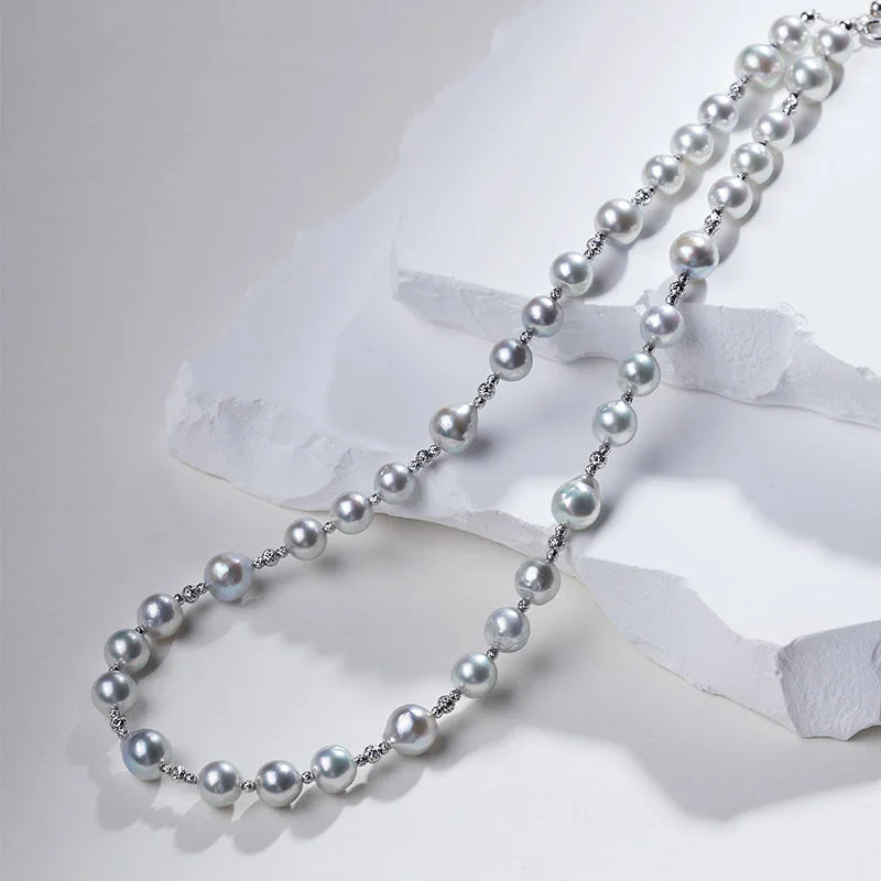 IMPERFECTION COLLECTION Akoya Baroque Pearl 18K White Gold Choker Necklace IMPERFECTION COLLECTION Akoya Baroque Pearl 18K White Gold Choker Necklace IMPERFECTION COLLECTION
