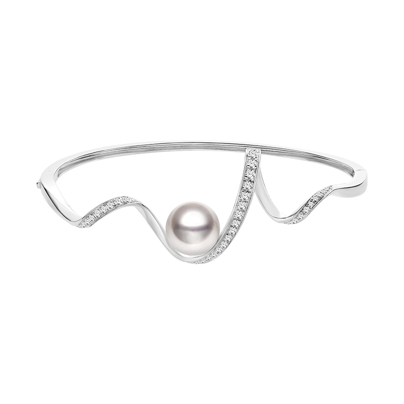 Akoya Pearl 18K Solid Gold Diamond Bracelet