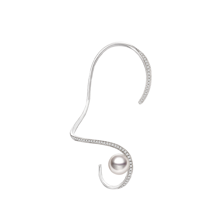 Akoya Pearl 18K White Gold Diamond Earhooks