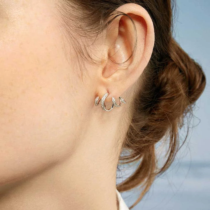 WAVES COLLECTION 18K White Gold Wave Curl Diamonds Stud Earrings WAVES COLLECTION 18K White Gold Wave Curl Diamonds Stud Earrings THE WAVES COLLECTION