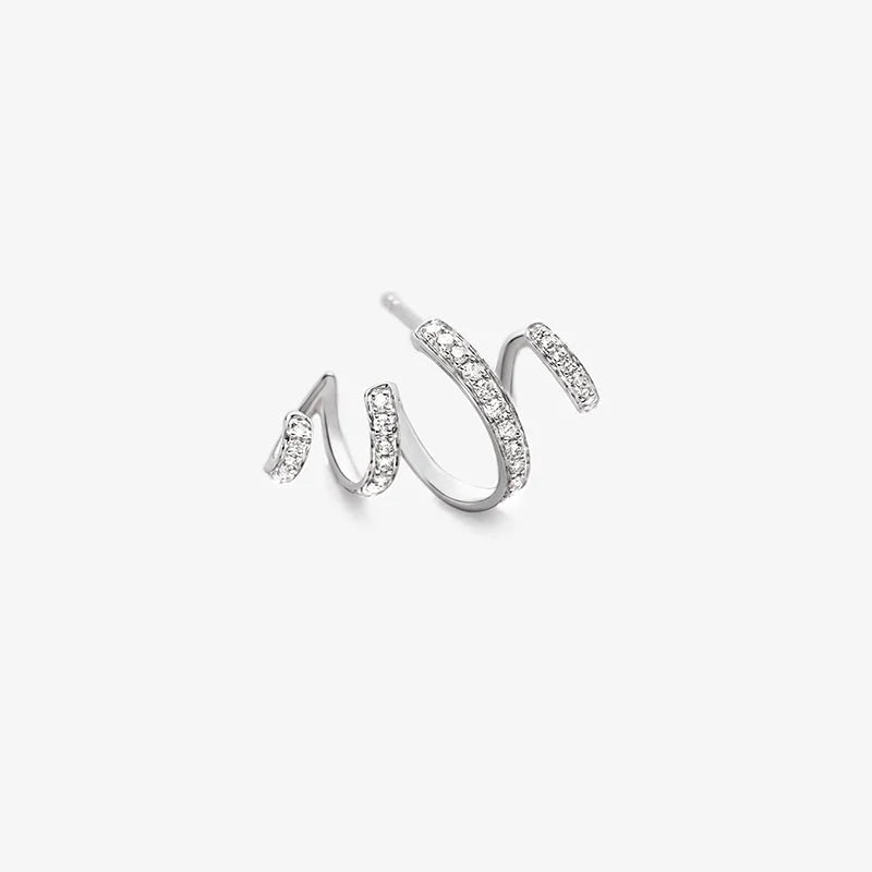 WAVES COLLECTION 18K White Gold Wave Curl Diamonds Stud Earrings WAVES COLLECTION 18K White Gold Wave Curl Diamonds Stud Earrings THE WAVES COLLECTION