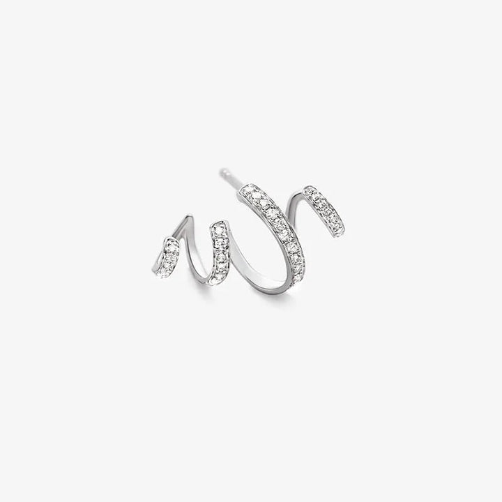 WAVES COLLECTION 18K White Gold Wave Curl Diamonds Stud Earrings WAVES COLLECTION 18K White Gold Wave Curl Diamonds Stud Earrings THE WAVES COLLECTION