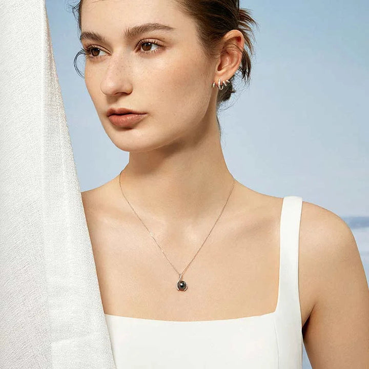 WAVES COLLECTION Tahitian Black Pearl 18K White Gold Diamonds Necklace WAVES COLLECTION Tahitian Black Pearl 18K White Gold Diamonds Necklace THE WAVES COLLECTION