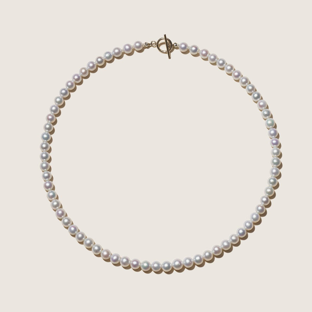 Freshwater Pearl 925 Silver Toggle Clasp Strand Necklace - HELAS Jewelry