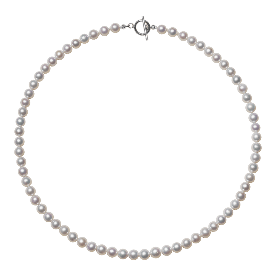 Freshwater Pearl 925 Silver Toggle Clasp Strand Necklace - HELAS Jewelry