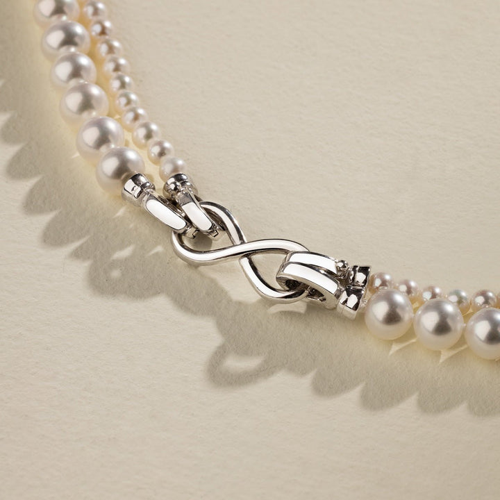 Freshwater Pearl 925 Sterling Silver Removable Double Strands Necklace - HELAS Jewelry