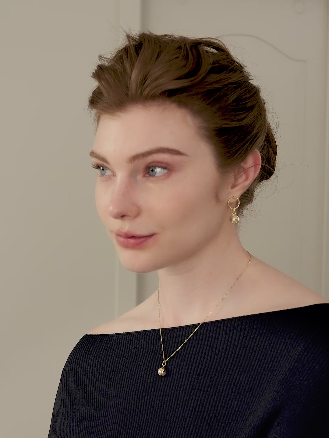 Akoya Saltwater Pearl 18K Gold Diamond Pearl-encased Necklace