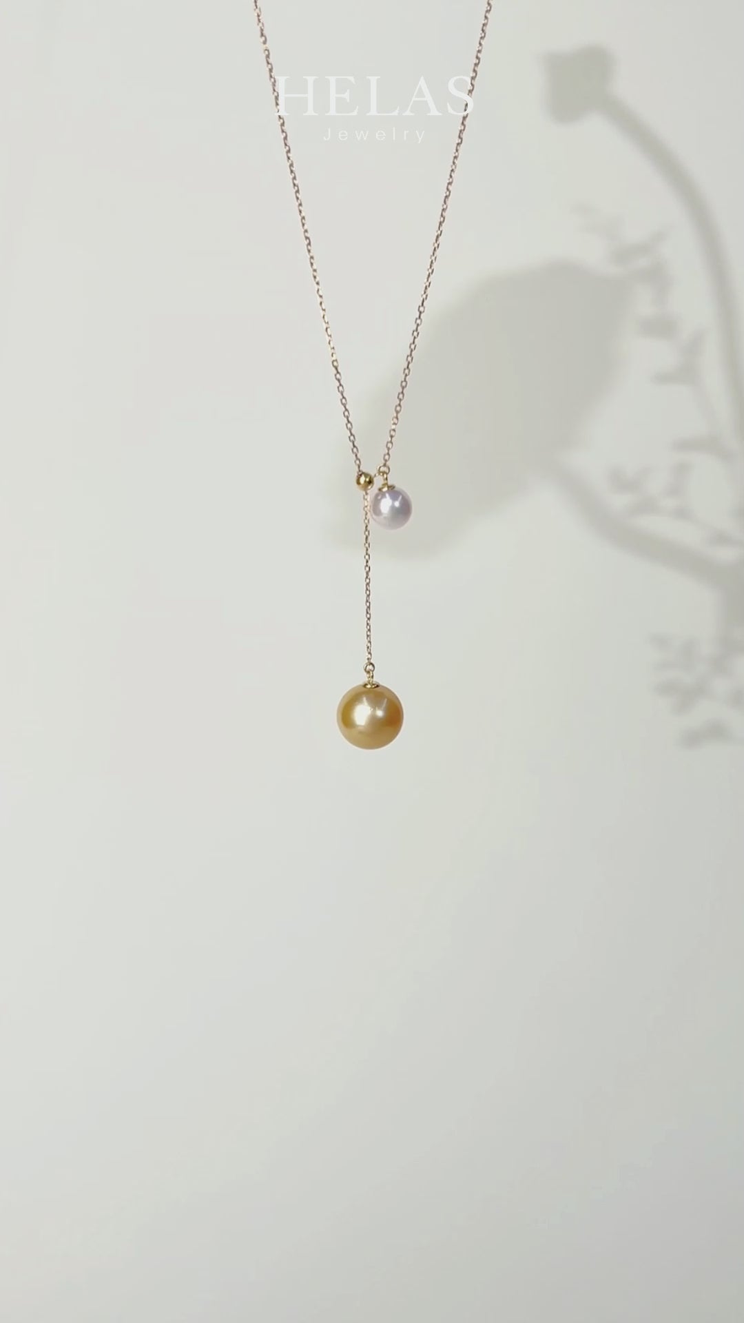 Golden South Sea Pearl & Akoya 18K Dual Pearl Adjustable Necklace