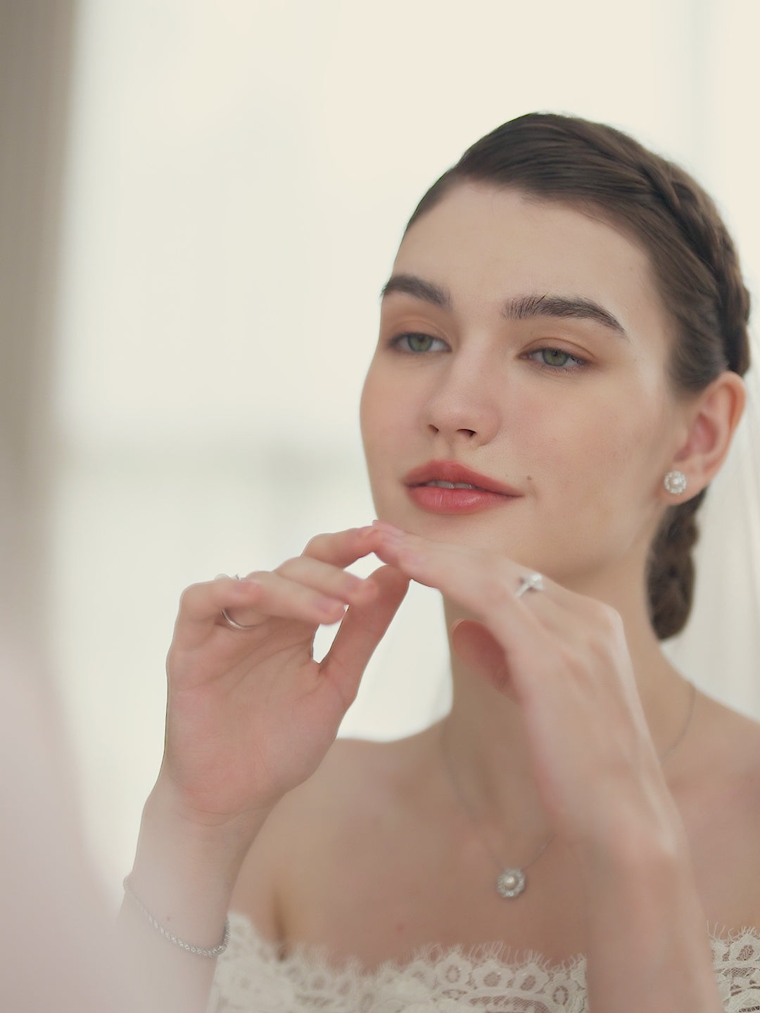 Akoya Pearl Necklace 18K White Gold Diamond Necklace