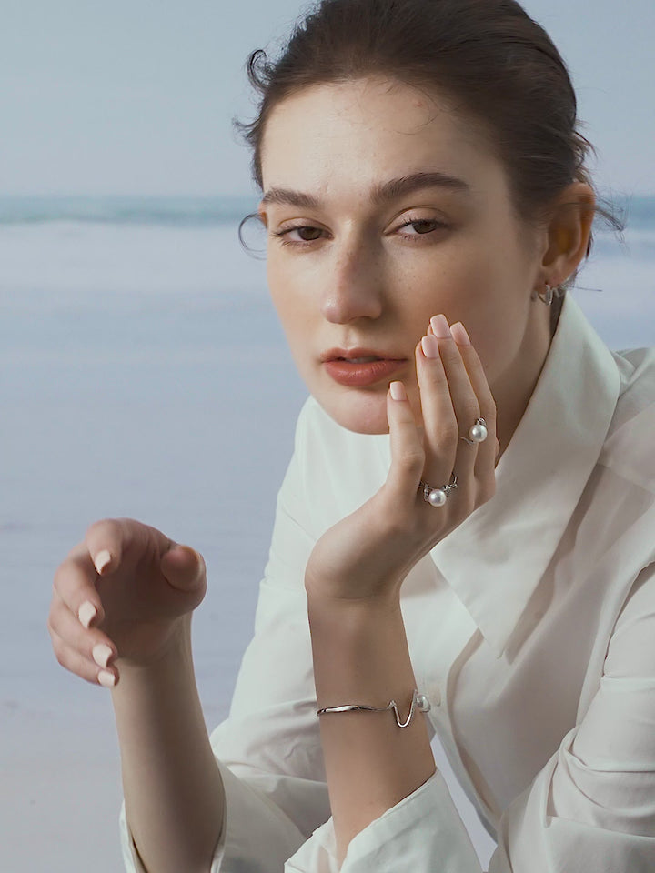 Akoya Pearl 18K Solid Gold Diamond Bracelet