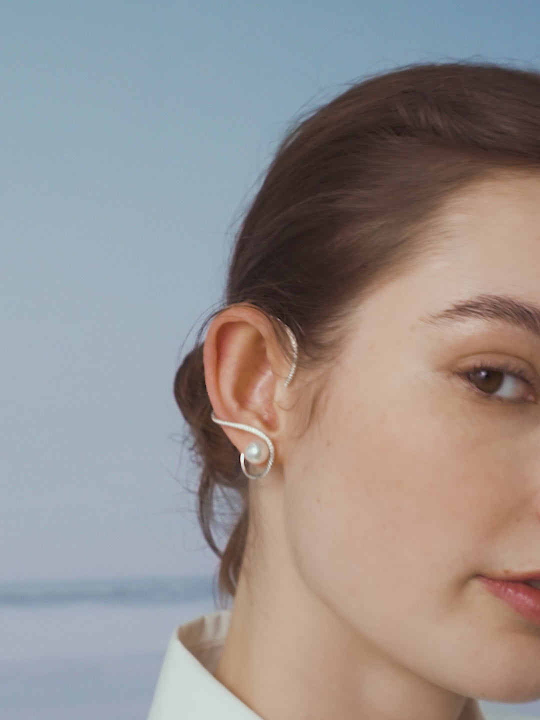 Akoya Pearl 18K White Gold Diamond Earhooks