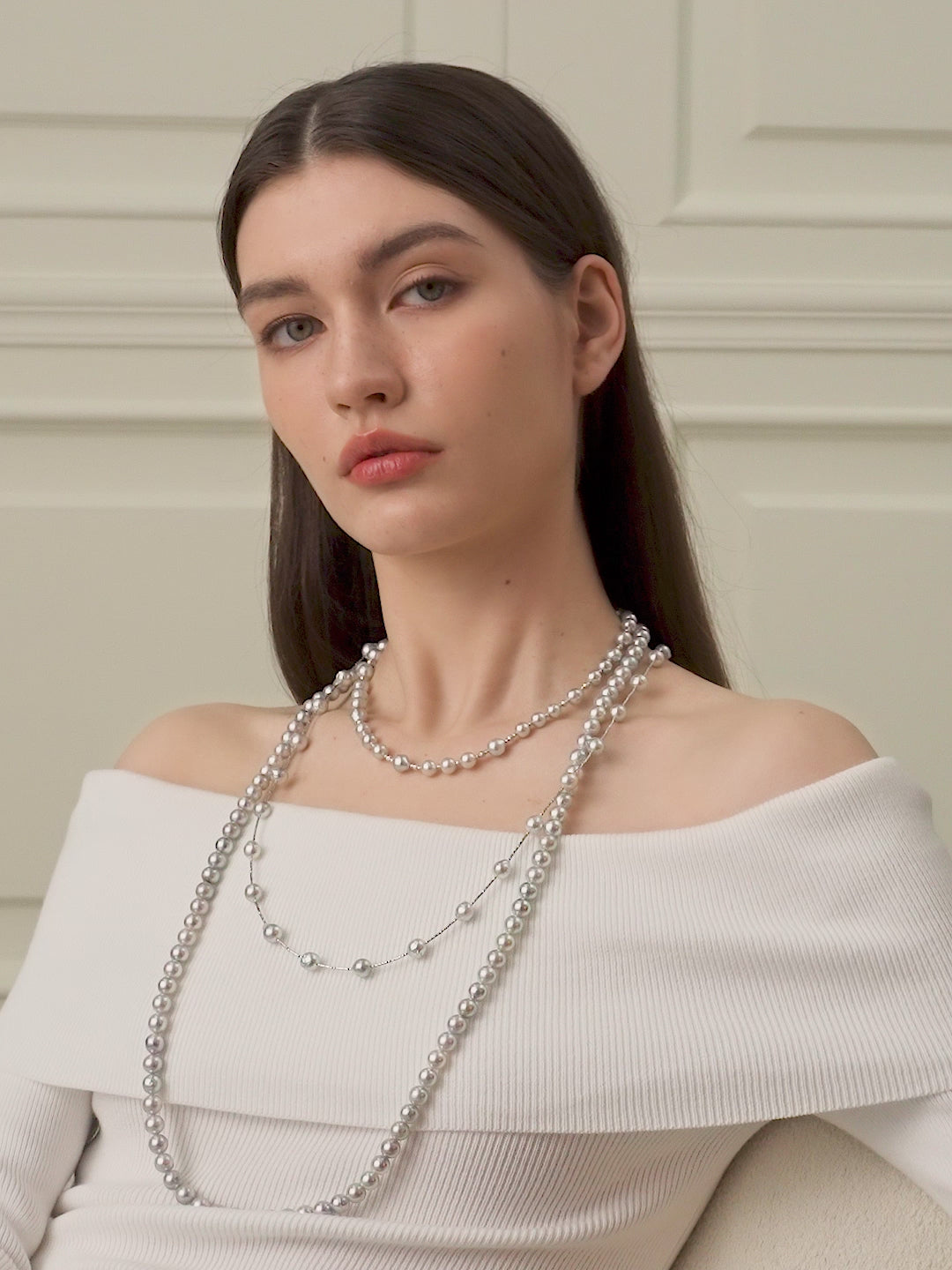 Akoya Baroque Pearl 18K White Gold Choker Necklace