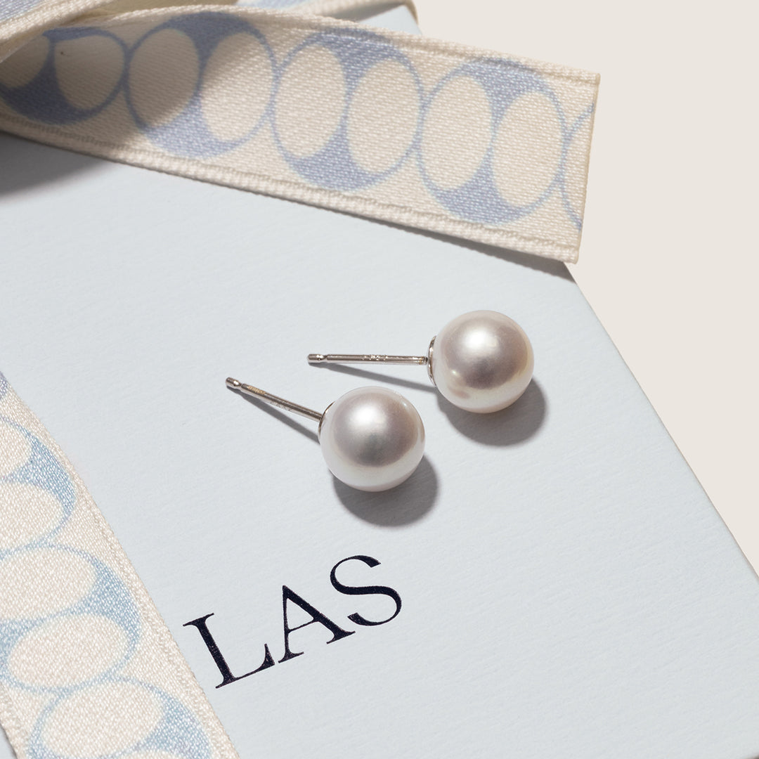 Freshwater Pearl 925 Sterling Silver Classic Studs Earrings