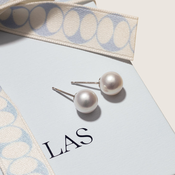 Freshwater Pearl 925 Sterling Silver Classic Studs Earrings