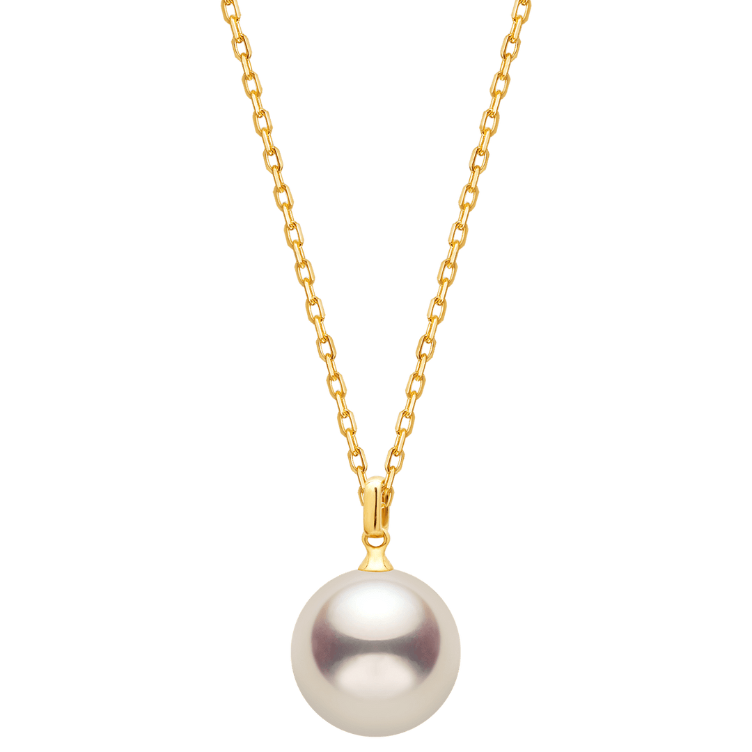 10 - 11mm Freshwater Edison Pearl 14K Gold Classic Buckle Pendant Necklace - HELAS Jewelry