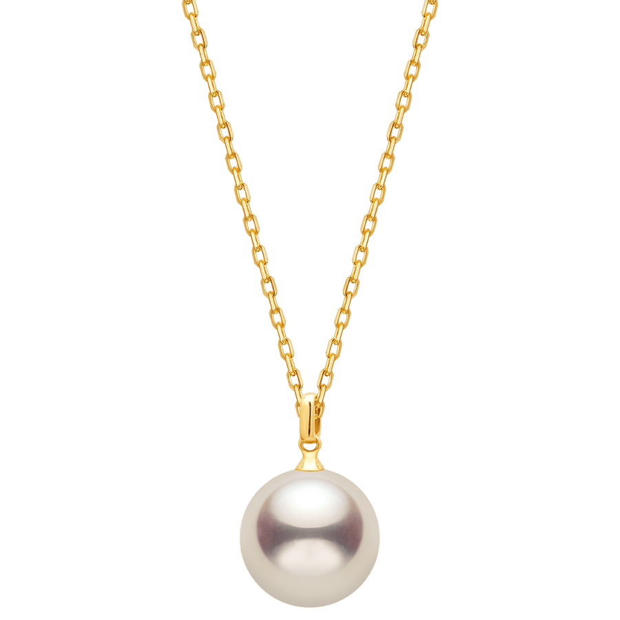 10 - 11mm Freshwater Edison Pearl 14K Gold Classic Buckle Pendant Necklace - HELAS Jewelry