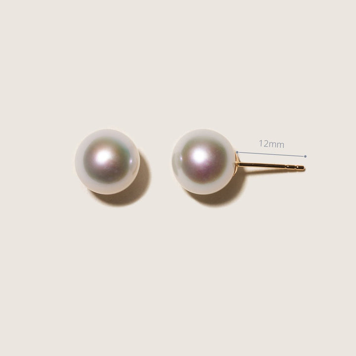10 - 11mm Freshwater Edison Pearl 14K Gold Classic Studs Earrings - HELAS Jewelry
