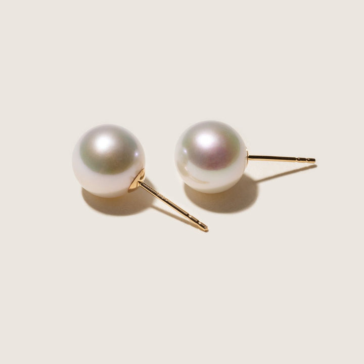 10 - 11mm Freshwater Edison Pearl 14K Gold Classic Studs Earrings - HELAS Jewelry