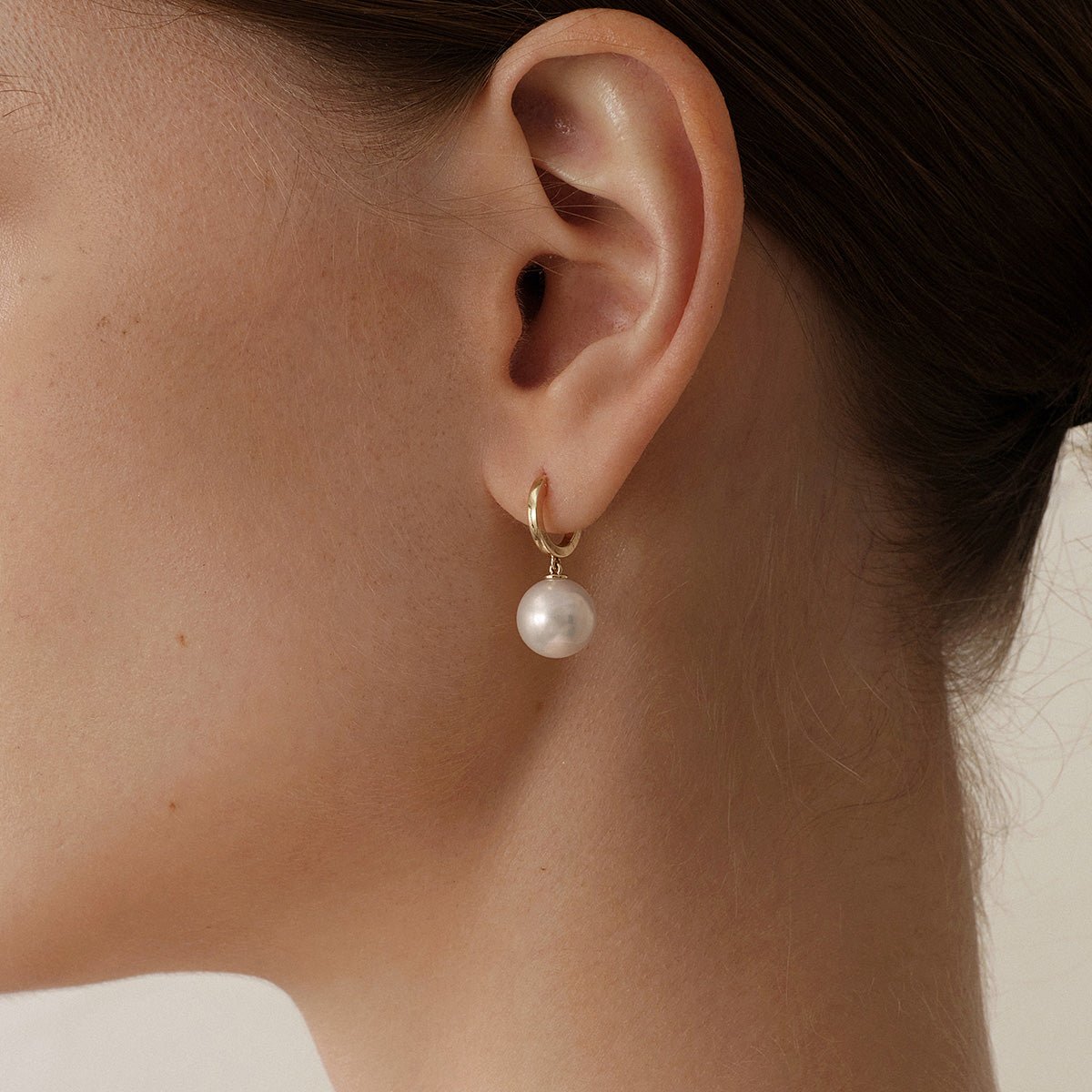 10 - 11mm Freshwater Edison Pearl 14K Gold Drop Hoop Earrings - HELAS Jewelry