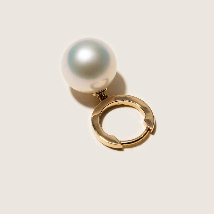 10 - 11mm Freshwater Edison Pearl 14K Gold Drop Hoop Earrings - HELAS Jewelry