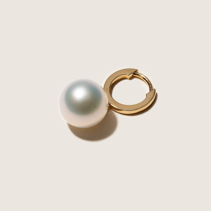10 - 11mm Freshwater Edison Pearl 14K Gold Drop Hoop Earrings - HELAS Jewelry