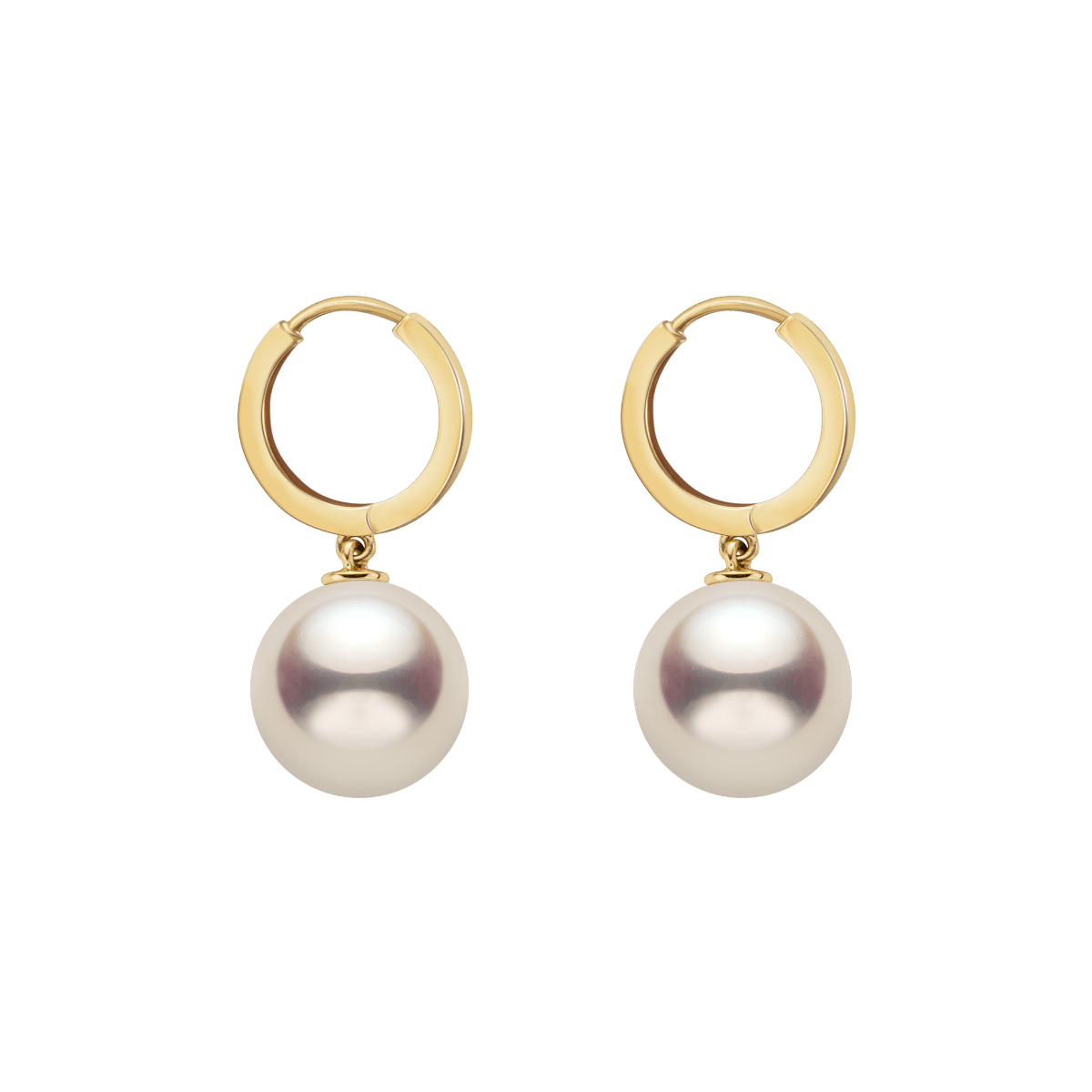 10 - 11mm Freshwater Edison Pearl 14K Gold Drop Hoop Earrings - HELAS Jewelry