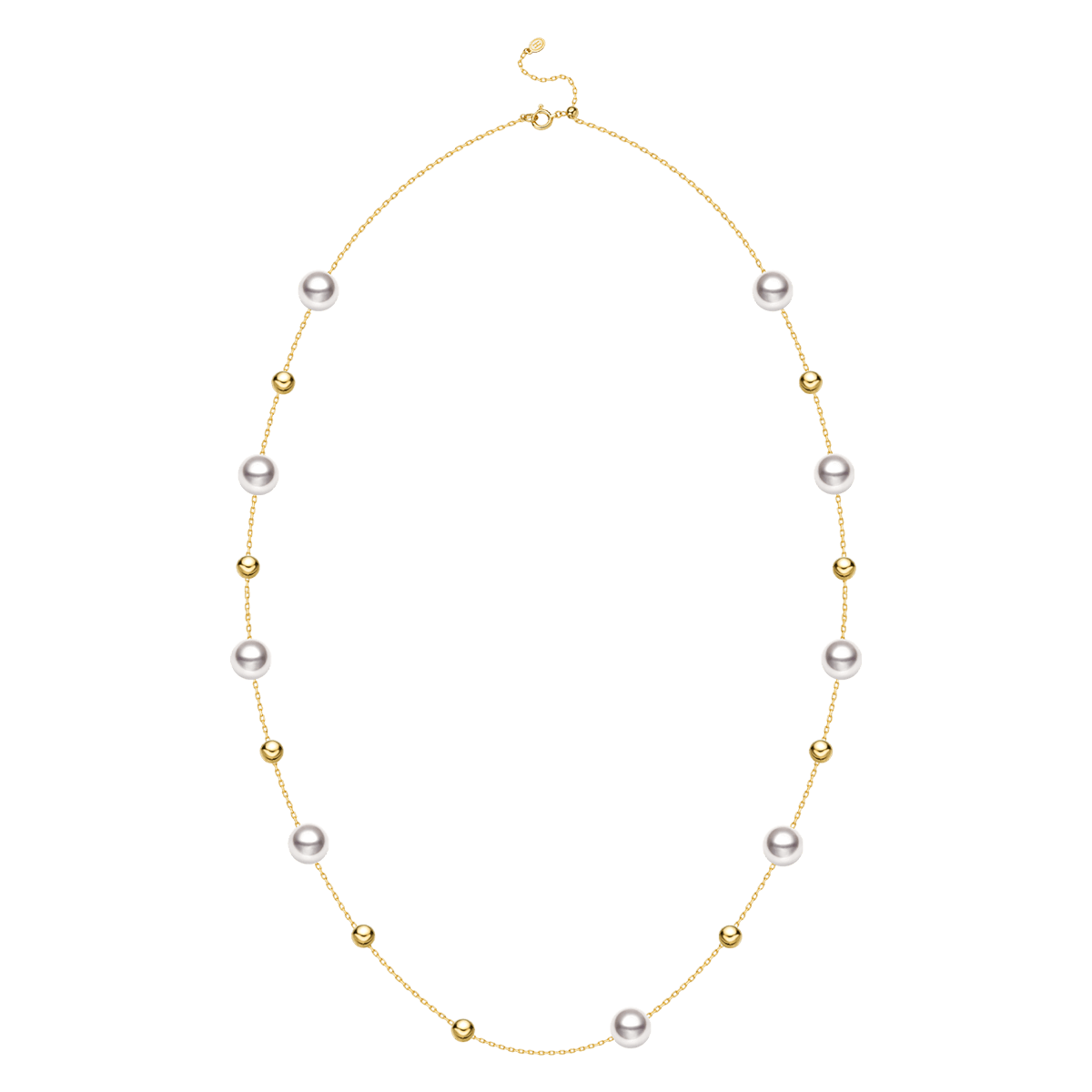 18K Gold Akoya Pearl Station Necklace - HELAS Jewelry