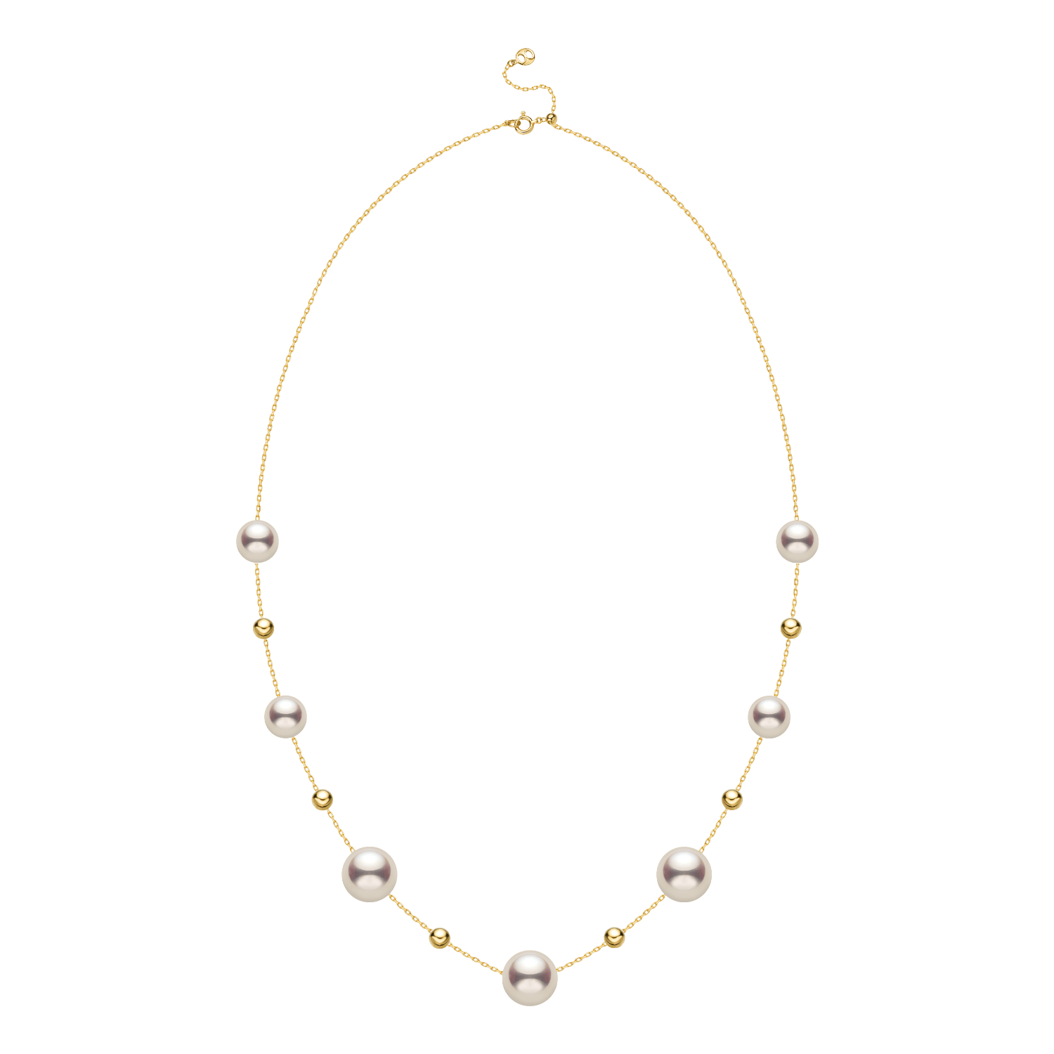 18K Gold Akoya Pearl Station Necklace - HELAS Jewelry