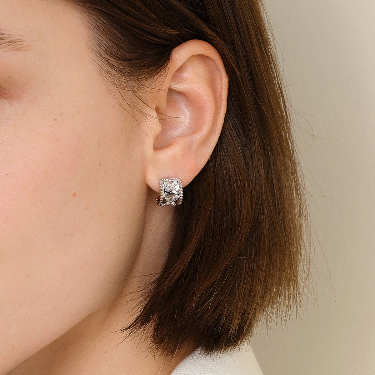 18K Gold Diamond Kaleidoscope Butterfly Stud Earrings