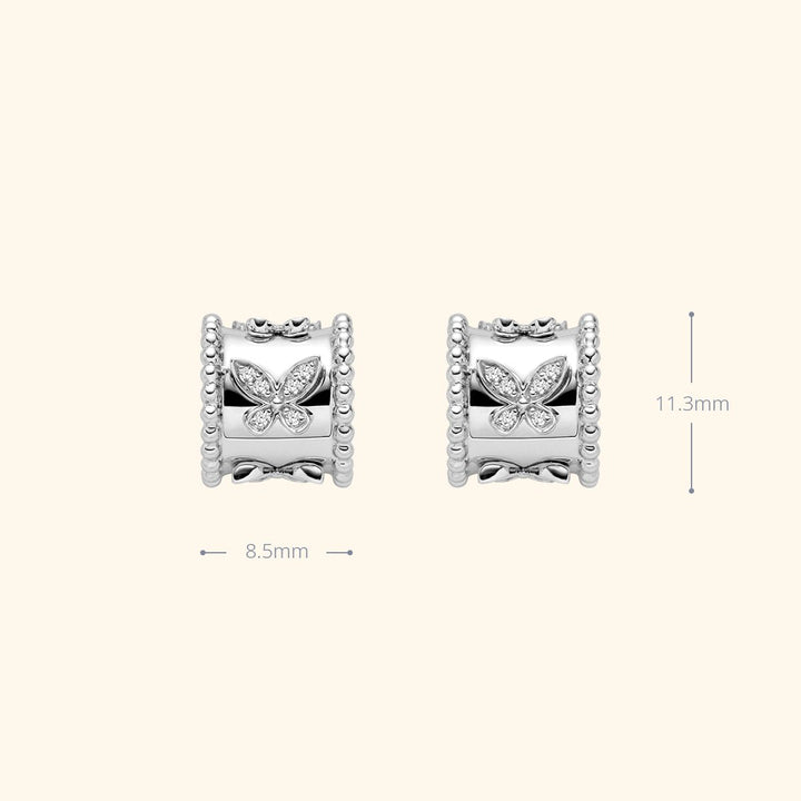 18K Gold Diamond Kaleidoscope Butterfly Stud Earrings - HELAS Jewelry