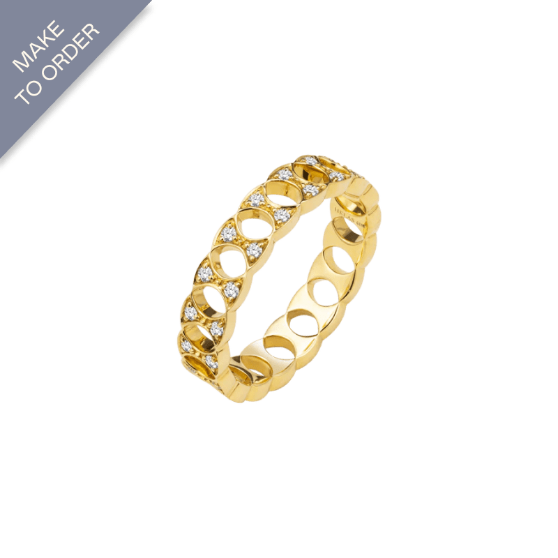 18K Gold Diamond Lucky Continuous Ring - HELAS Jewelry