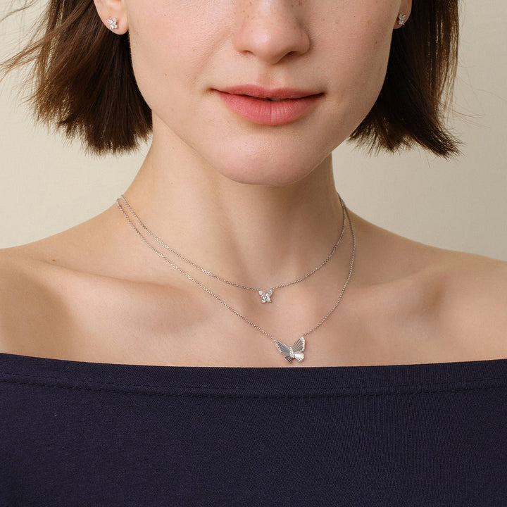 18K Gold Diamond Petite Butterfly Necklace - HELAS Jewelry